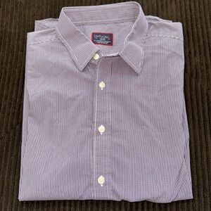 Untuckit Slim Fit LargePurple/Burgundy Check Men's Dress Shirt